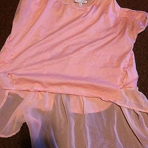 Anthropologie- Eri+Ali crop t with chiffon ruffle